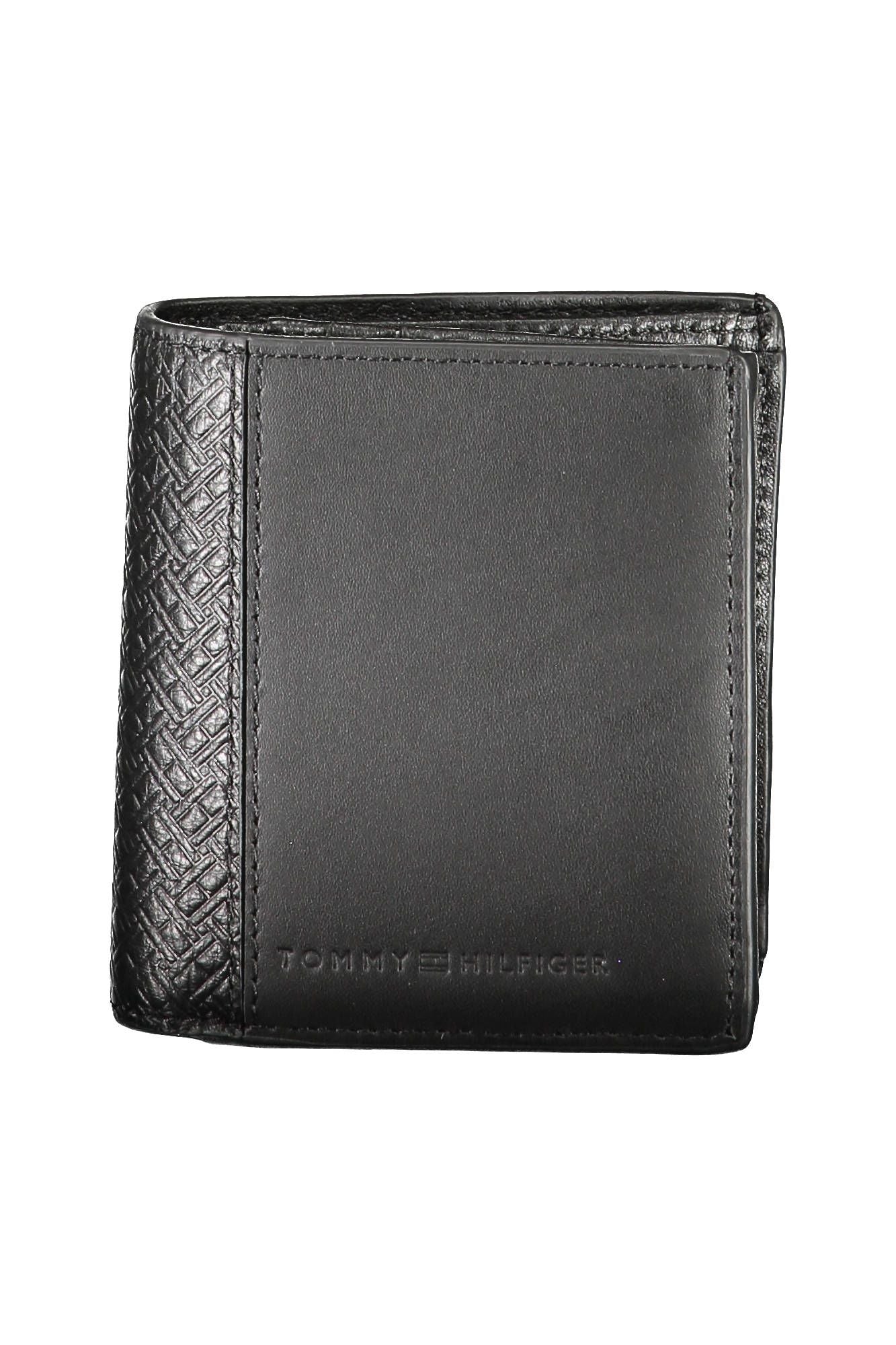 Tommy Hilfiger Schwarzes Leder Herren Portemonnaie