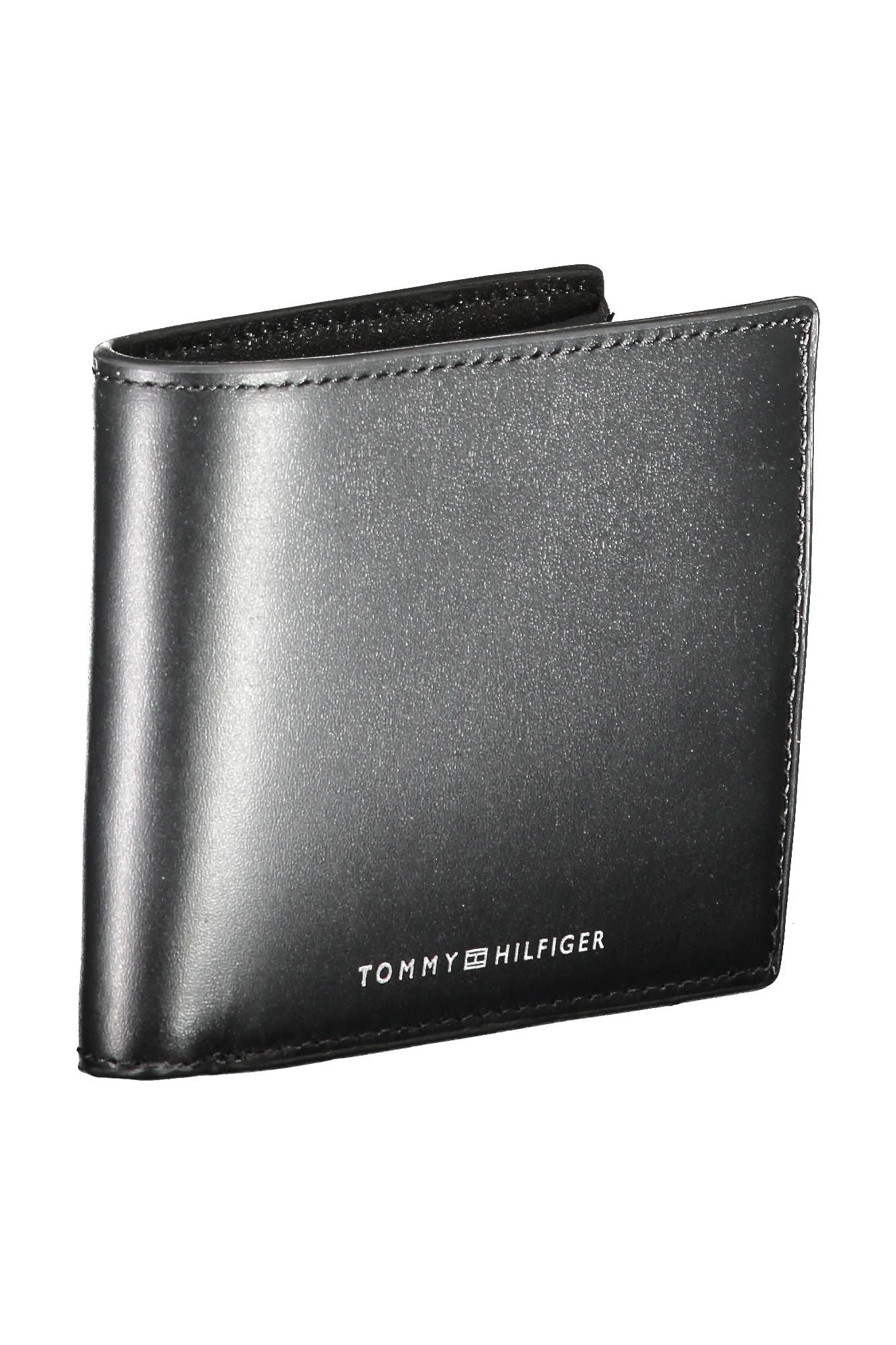 Tommy Hilfiger Schwarzes Leder Herren Portemonnaie