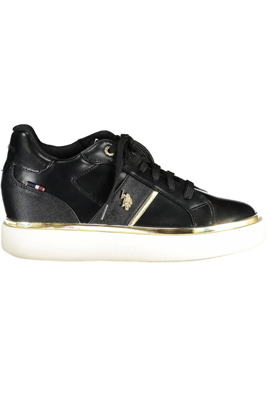 U.S. POLO ASSN. Schicke schwarze Schnürsenkel-Sneakers mit Logo-Details