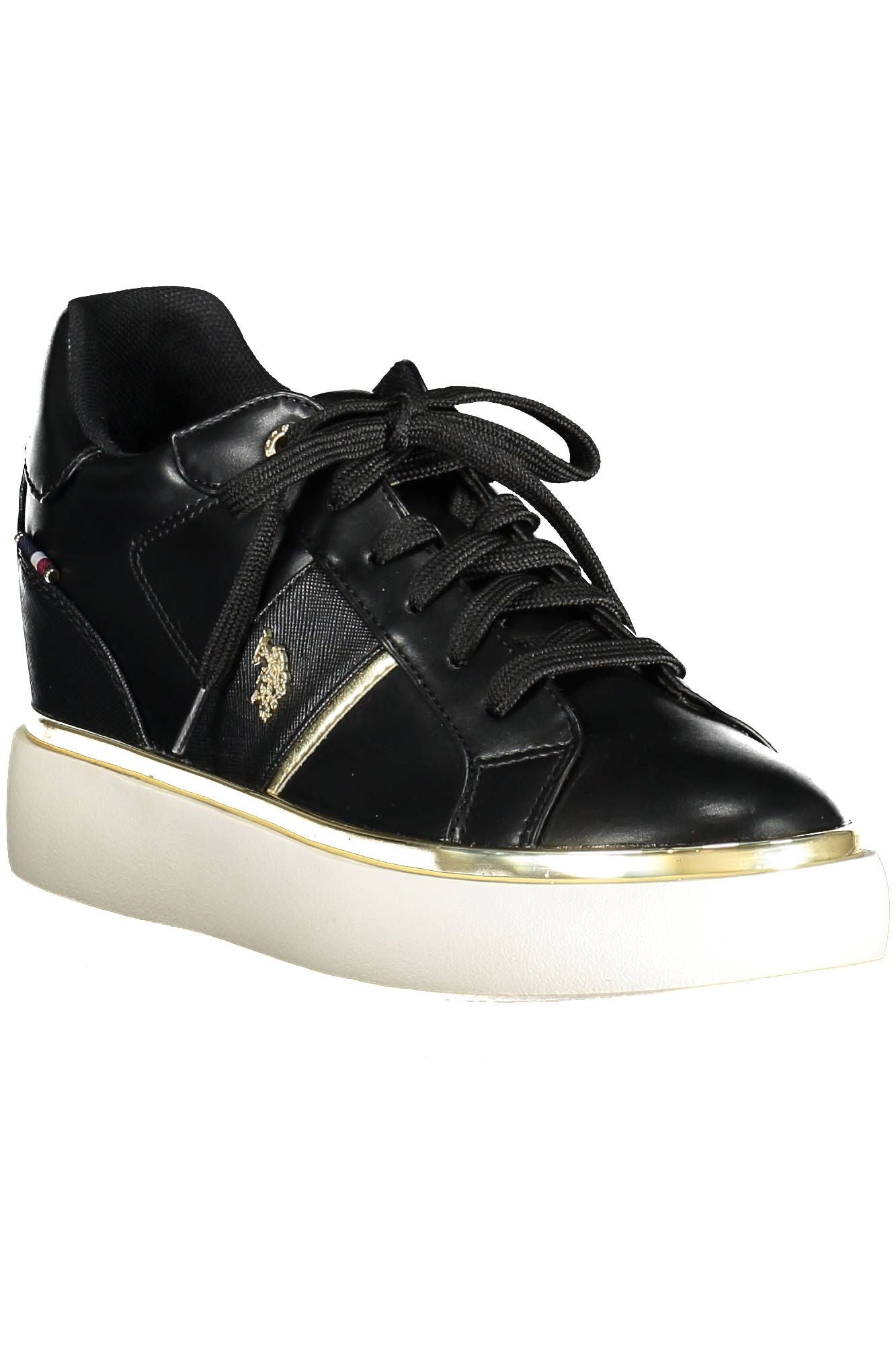 U.S. POLO ASSN. Schicke schwarze Schnürsenkel-Sneakers mit Logo-Details