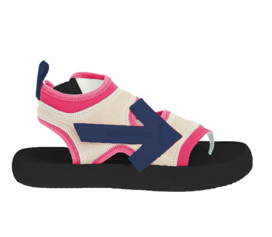 Off-White Fuchsia Neopren Wildleder Sandalen