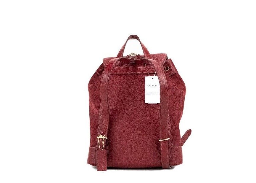 COACH Dempsey Red Apple Unterschrift Jacquard Canvas Logo Patch Rucksack