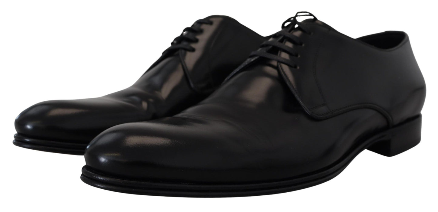 Dolce & Gabbana Elegante Derby-Schuhe aus schwarzem Leder