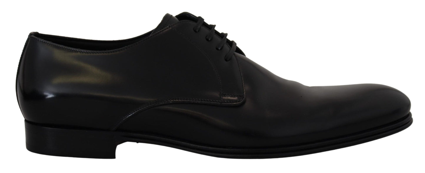 Dolce & Gabbana Elegante Derby-Schuhe aus schwarzem Leder