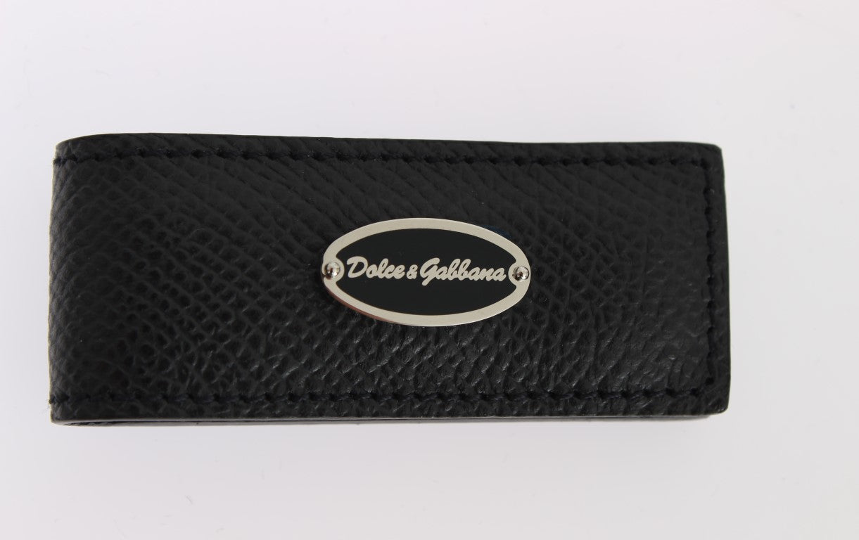 Dolce & Gabbana Elegante blaue Leder-Geldklammer