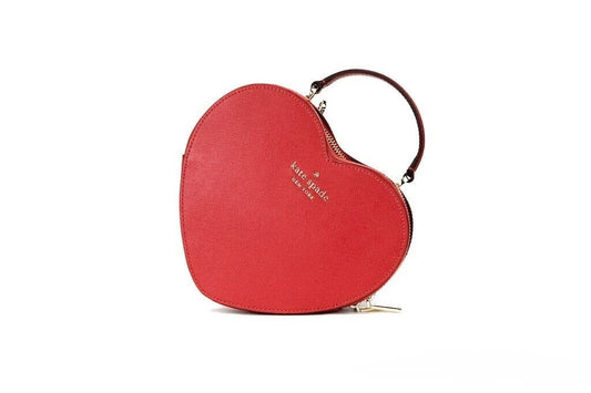 Kate Spade Love Shack Kandierte Kirsche Saffiano Top Handle Heart Crossbody Handtasche Rot