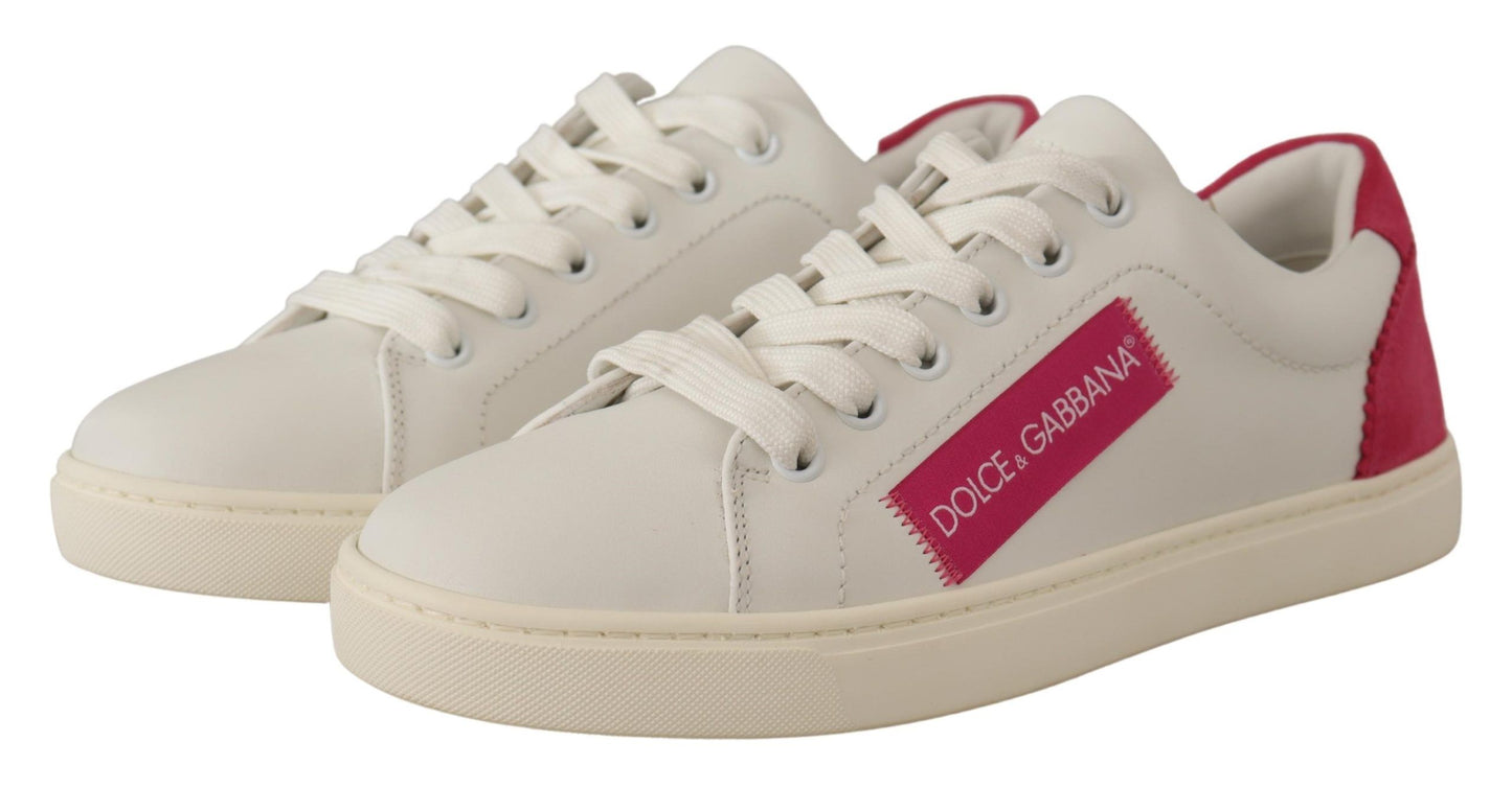 Dolce & Gabbana Elegante Low-Top-Sneakers aus weißem Leder