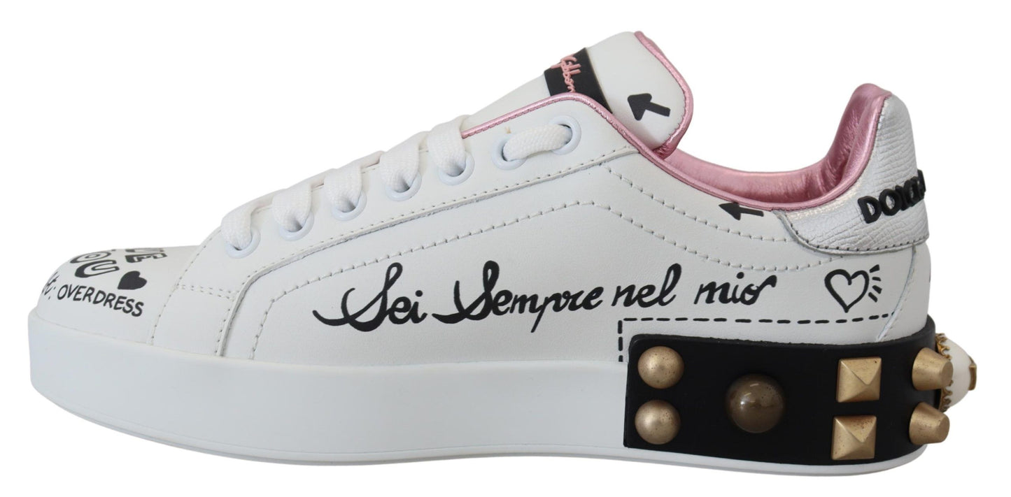 Dolce & Gabbana Queen Crown Chic Leder Sneakers