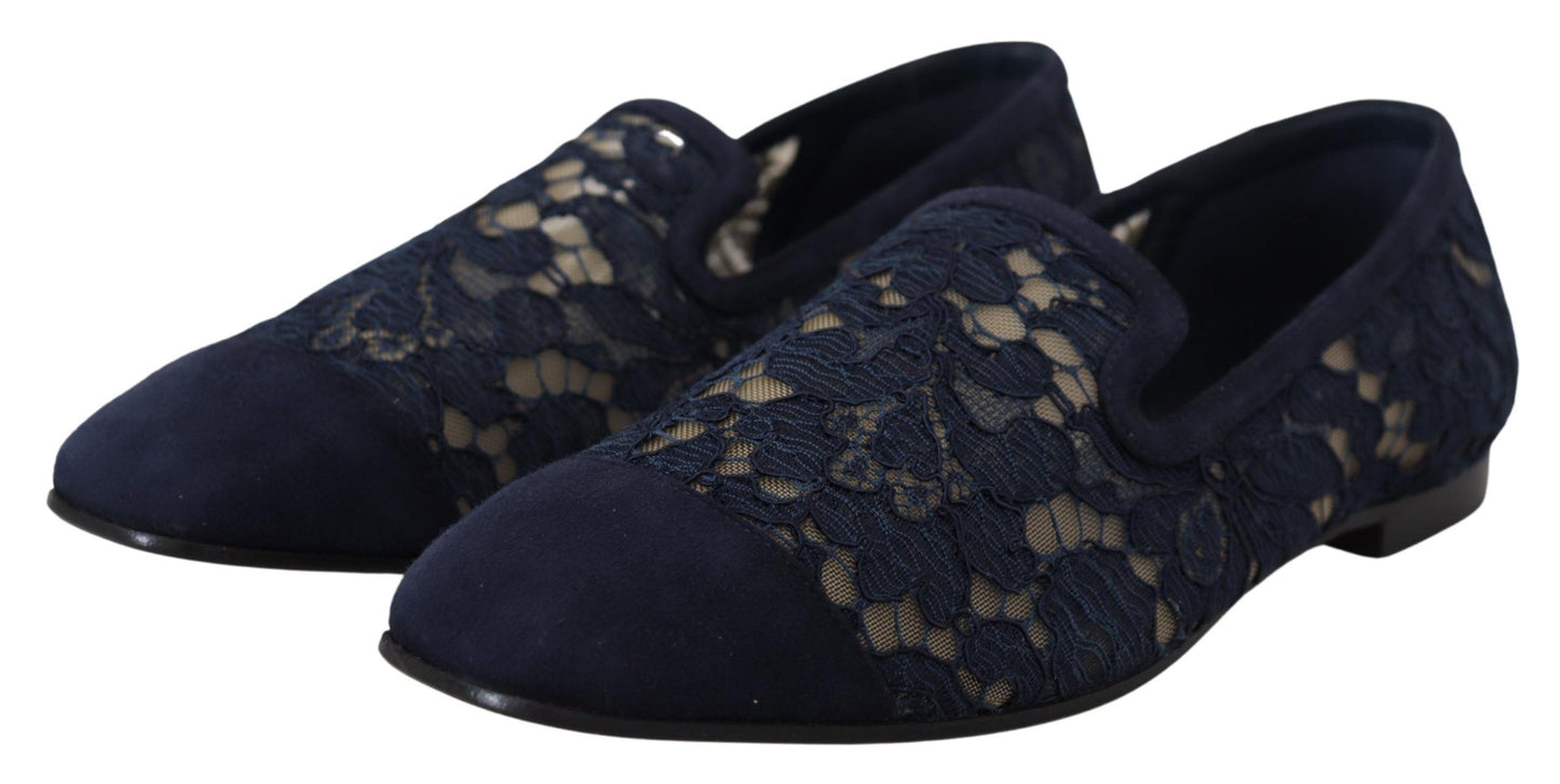 Dolce & Gabbana Elegante blaue Loafers Flats - Sommer Chic