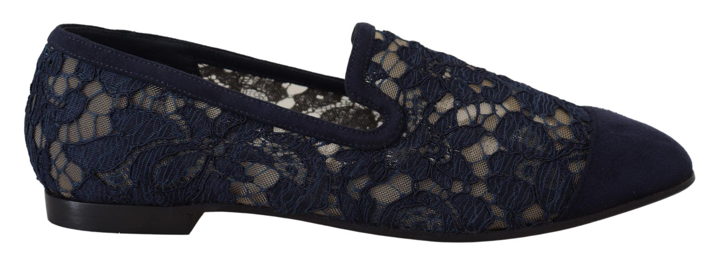 Dolce & Gabbana Elegante blaue Loafers Flats - Sommer Chic