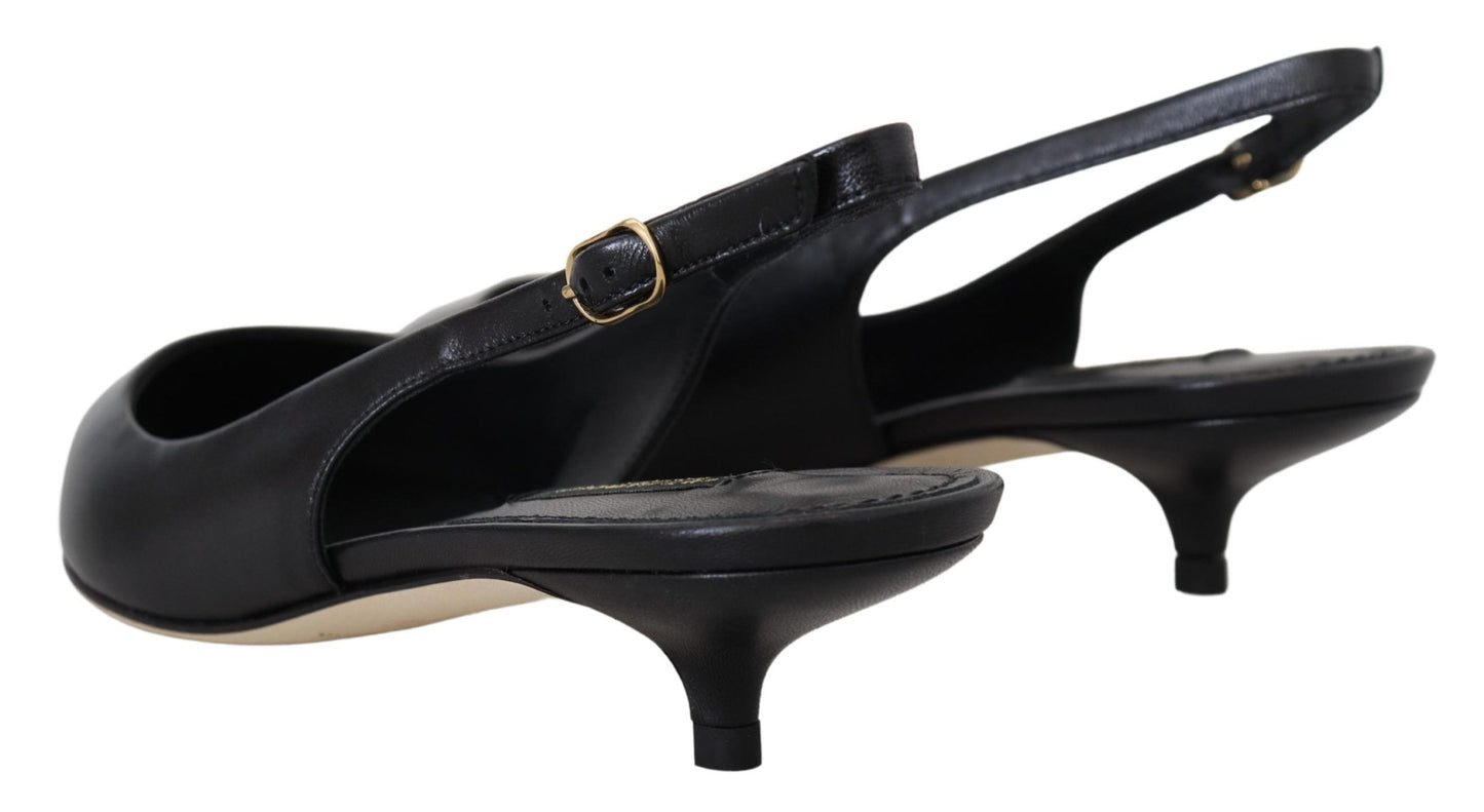 Dolce & Gabbana Elegante Slingback-Pumps aus schwarzem Leder