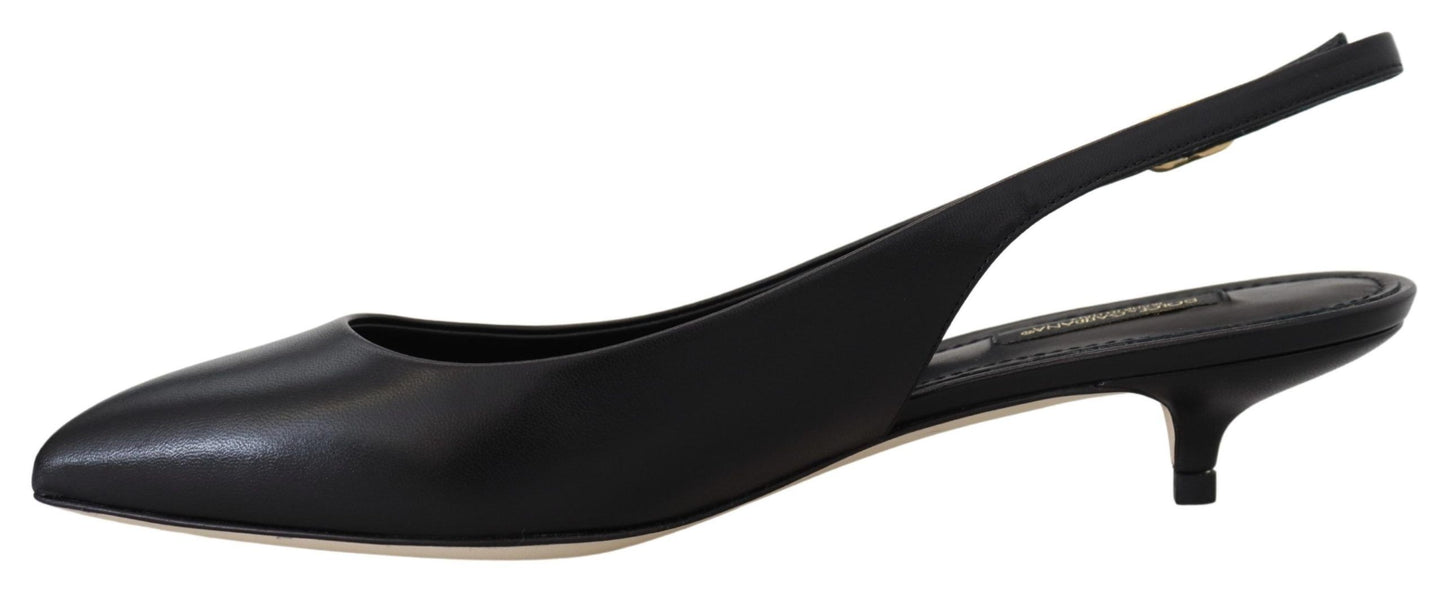 Dolce & Gabbana Elegante Slingback-Pumps aus schwarzem Leder