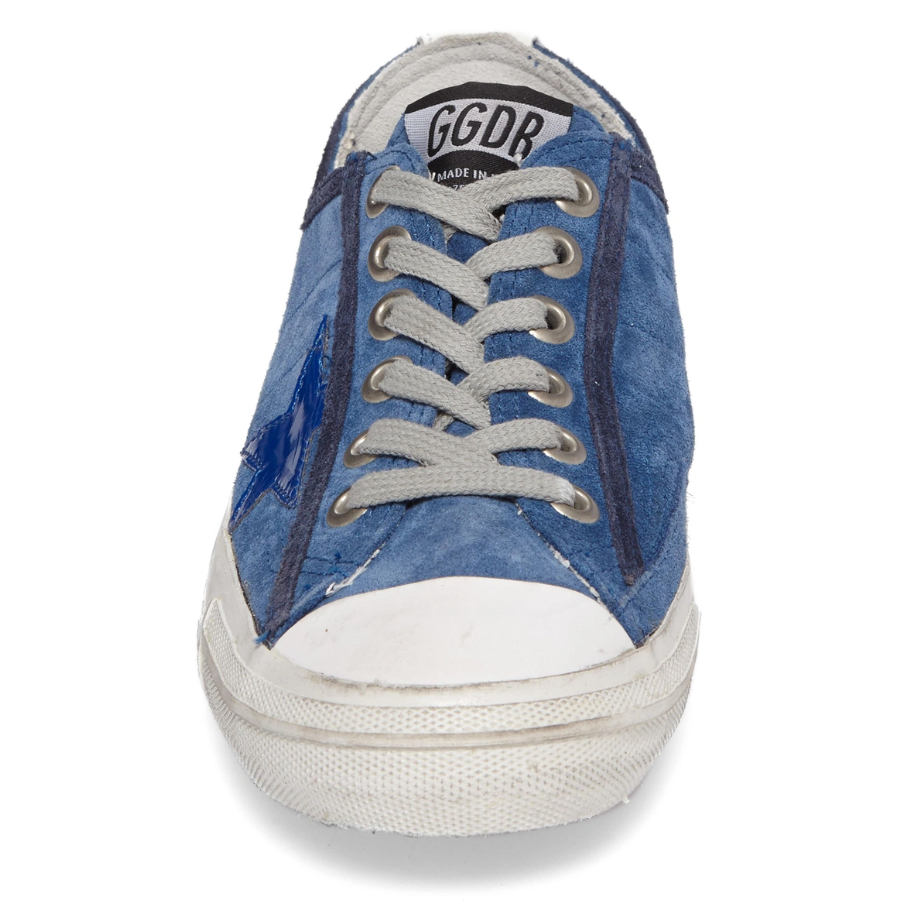 Golden Goose Schicke blaue Low-Top-Sneakers aus Wildleder