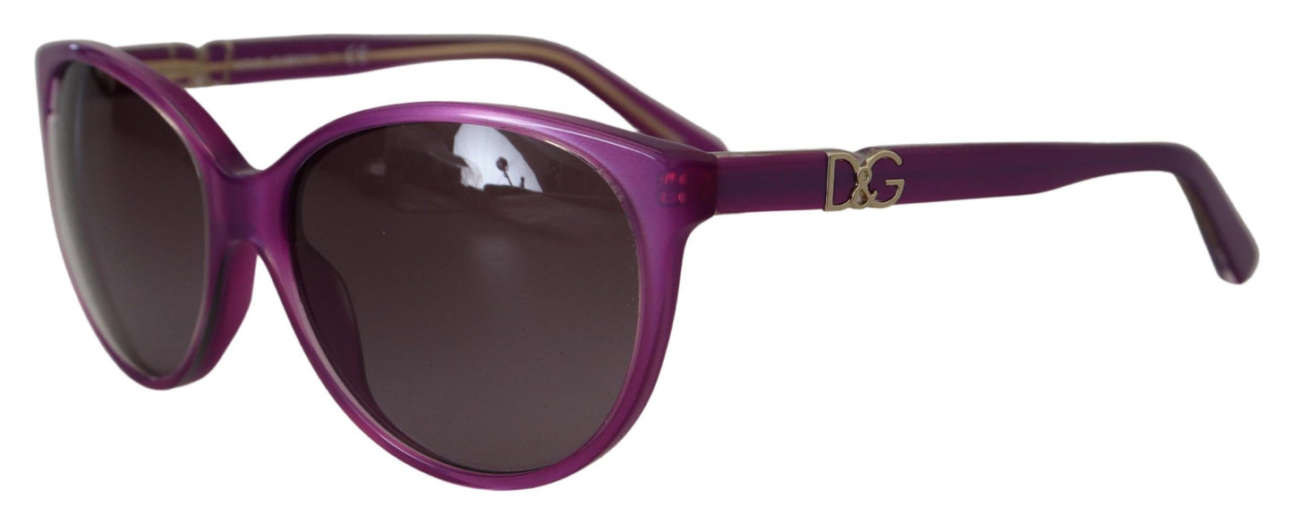 Dolce & Gabbana Schicke runde Sonnenbrille aus lila Acetat