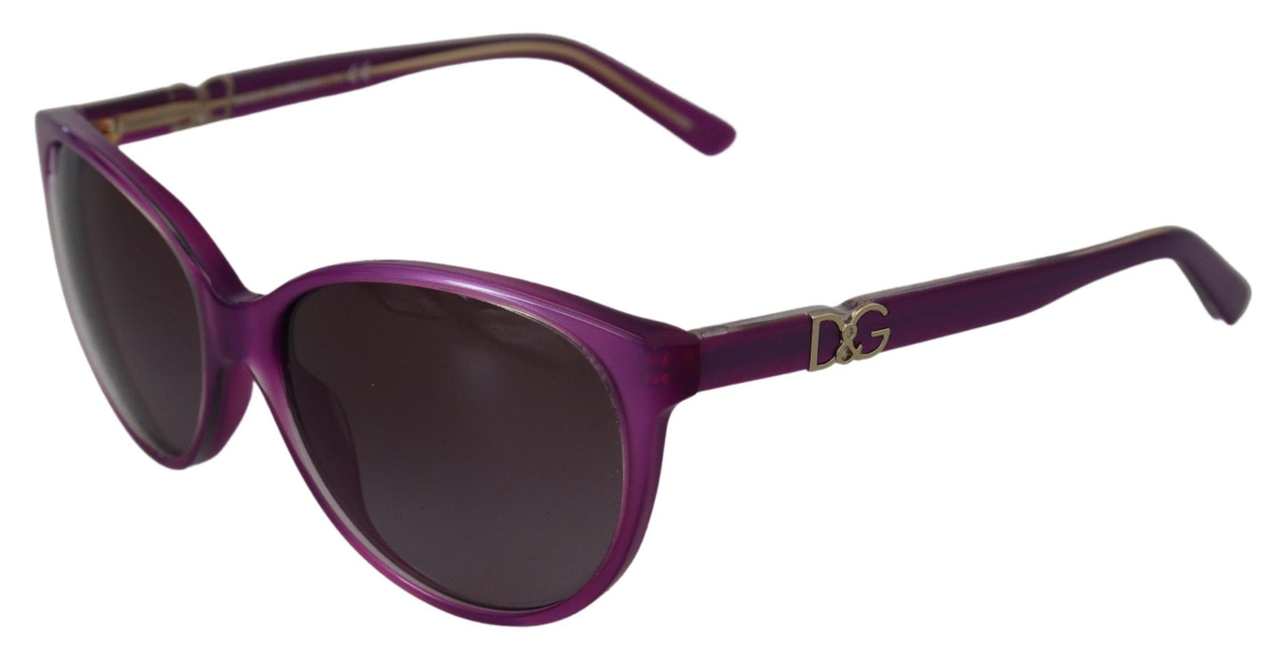 Dolce & Gabbana Schicke runde Sonnenbrille aus lila Acetat