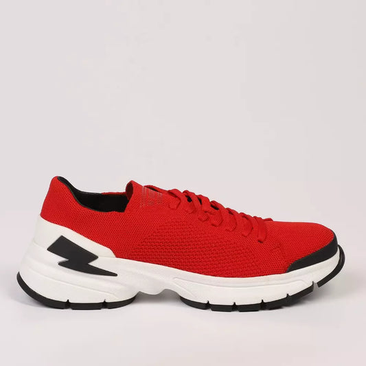 Neil Barrett Rote Textil Herren Sneaker