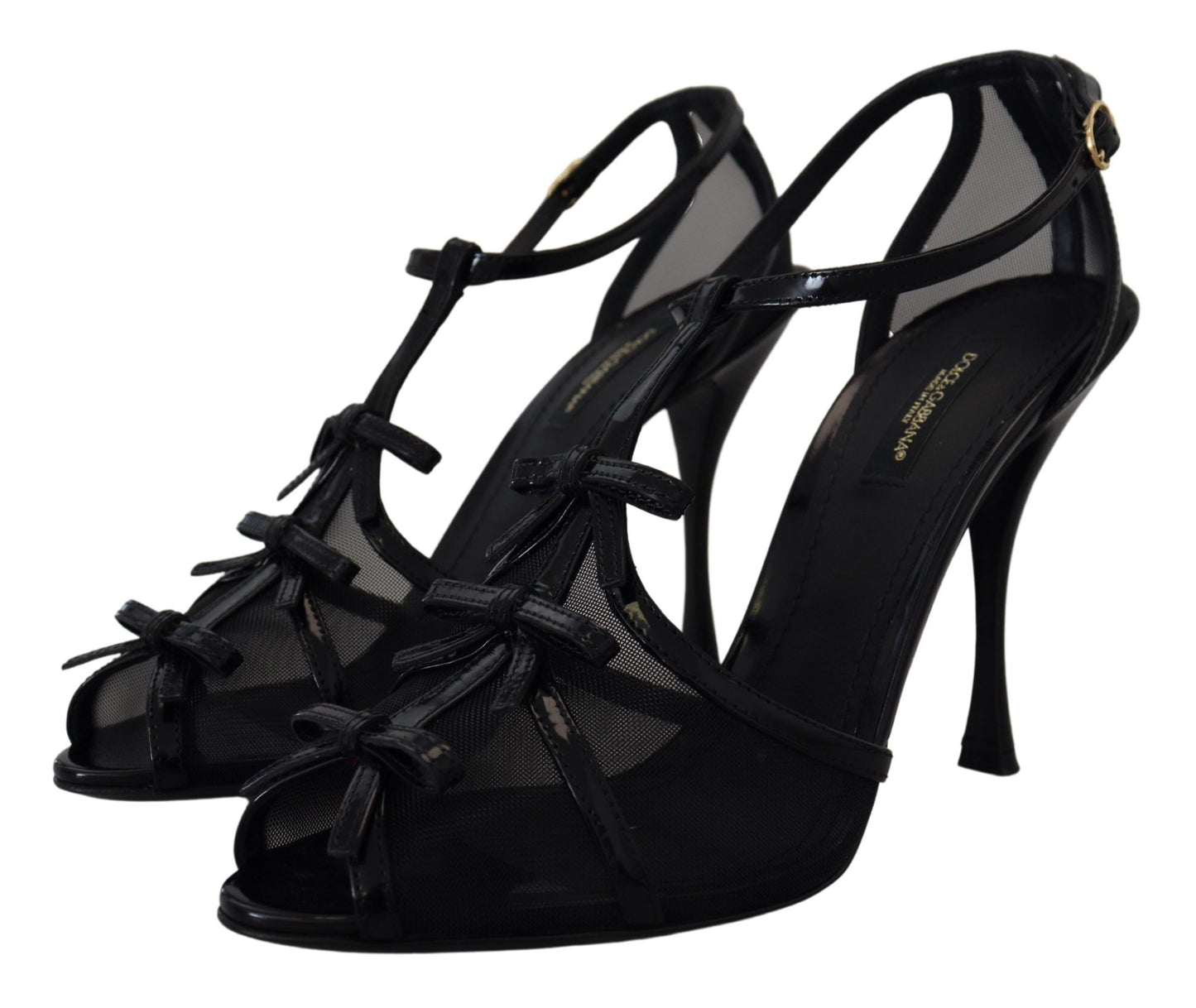 Dolce & Gabbana Elegante schwarze Stiletto-Sandalen mit Absatz