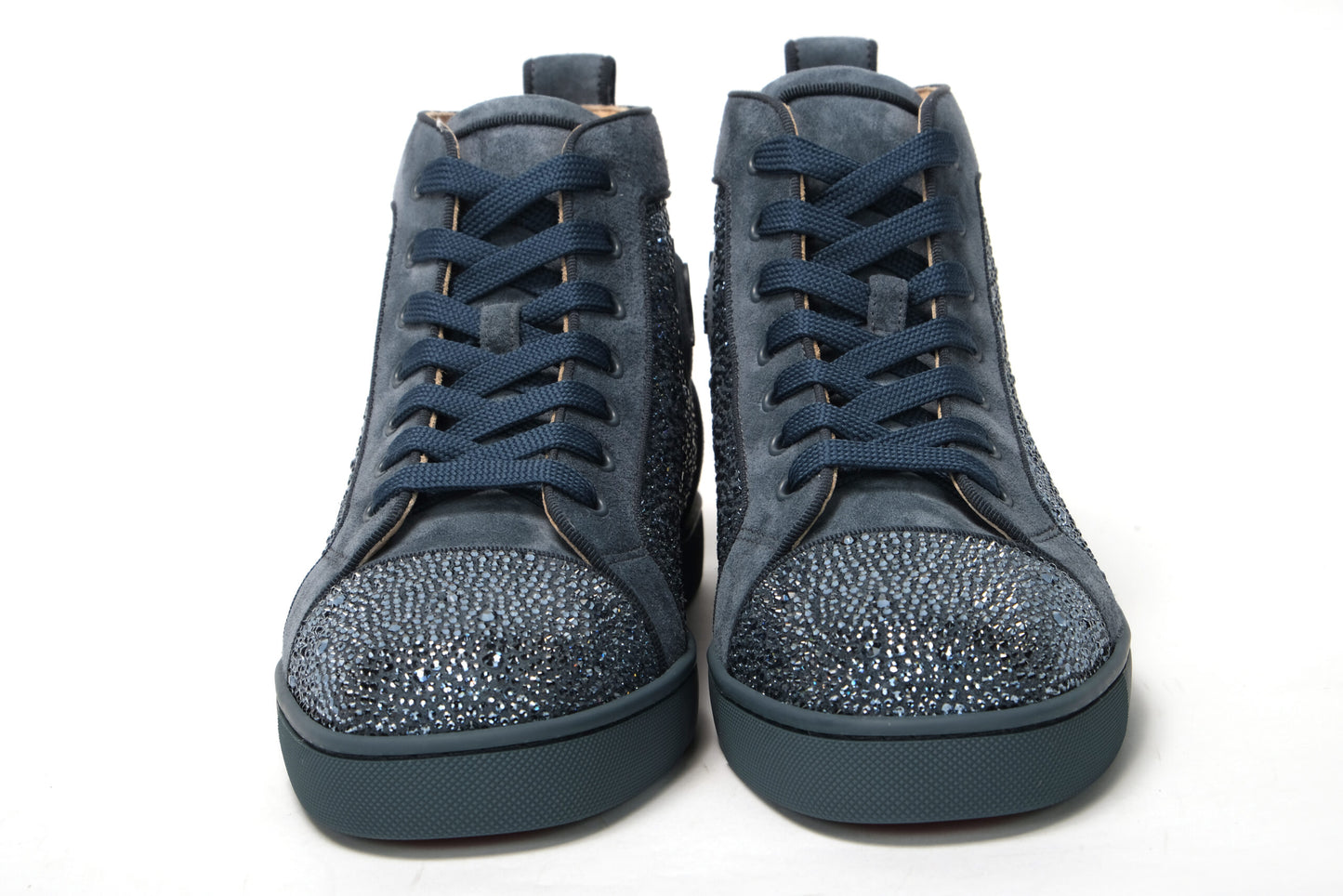 Christian Louboutin Blaue Louis Junior Spikes Sneaker Schuhe