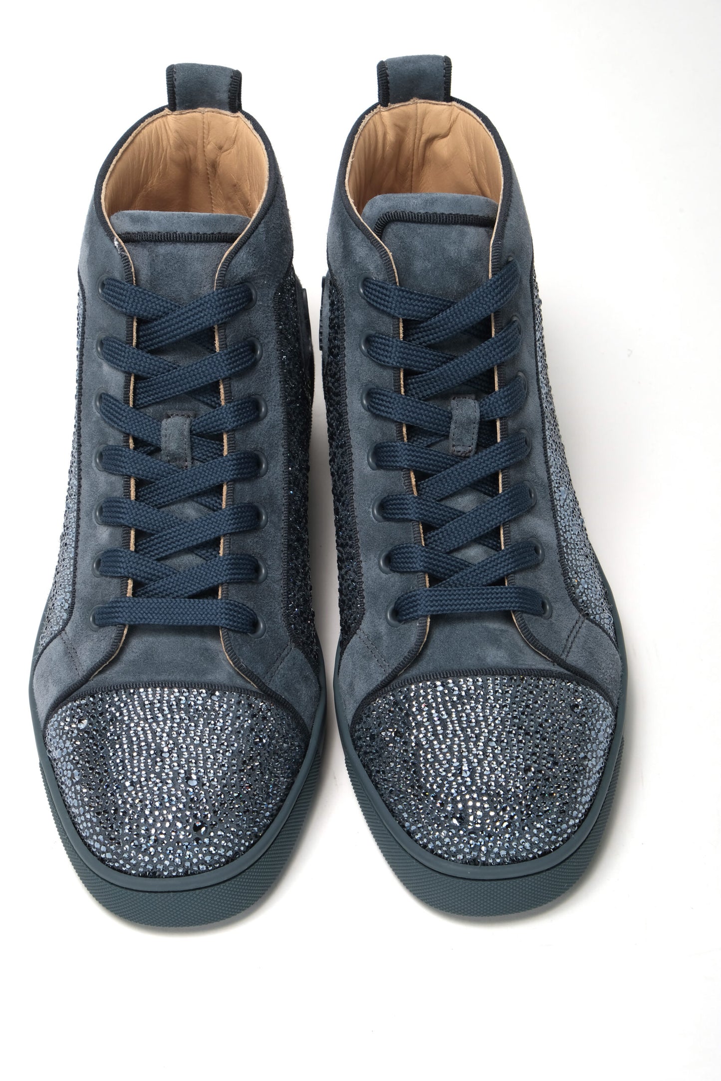 Christian Louboutin Blaue Louis Junior Spikes Sneaker Schuhe