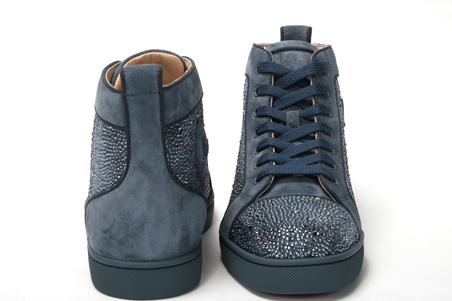 Christian Louboutin Blaue Louis Junior Spikes Sneaker Schuhe