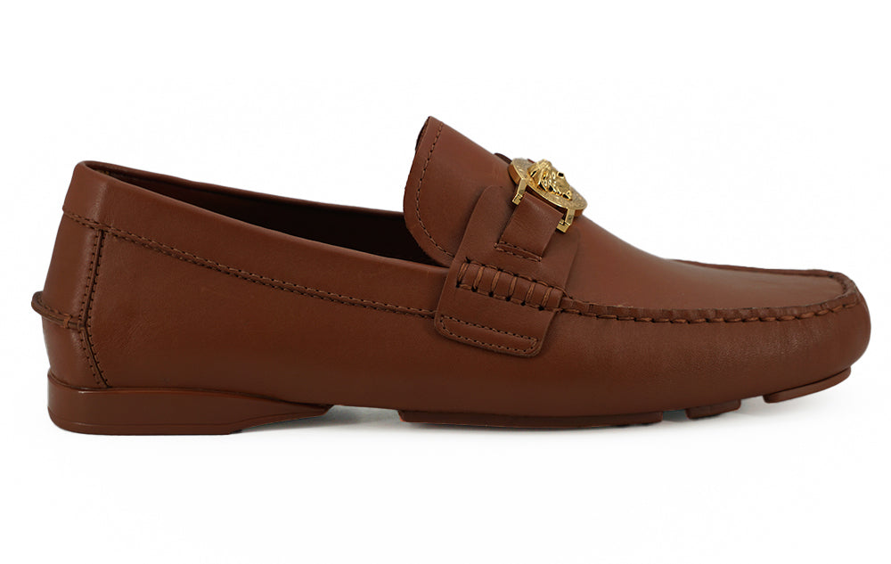 Versace Elegante Loafers aus Leder mit Medusa-Prägung