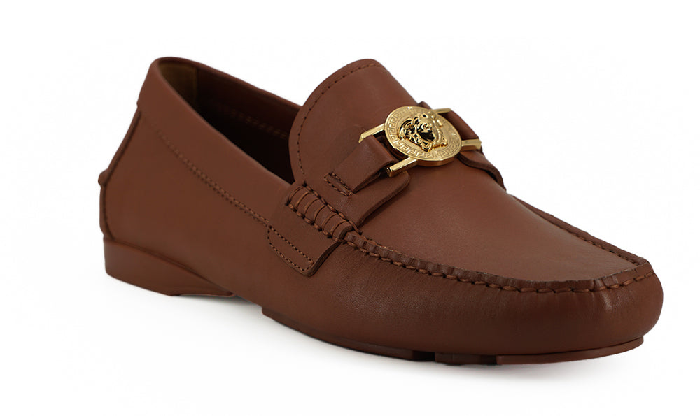 Versace Elegante Loafers aus Leder mit Medusa-Prägung