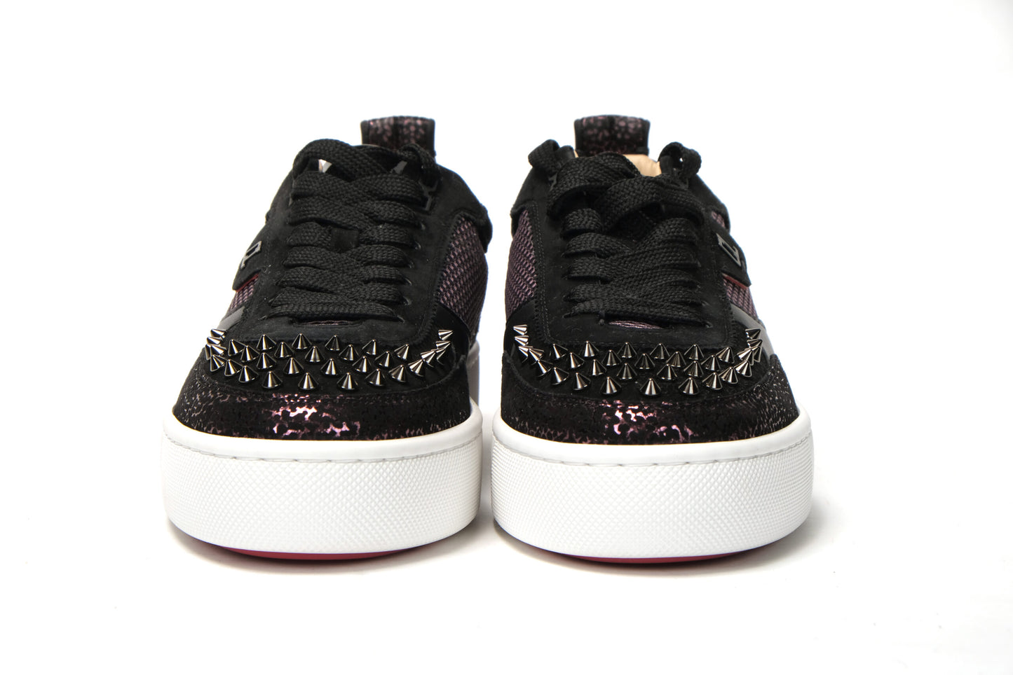 Christian Louboutin Version Schwarz Happy Rui Spikes Flache Schuhe