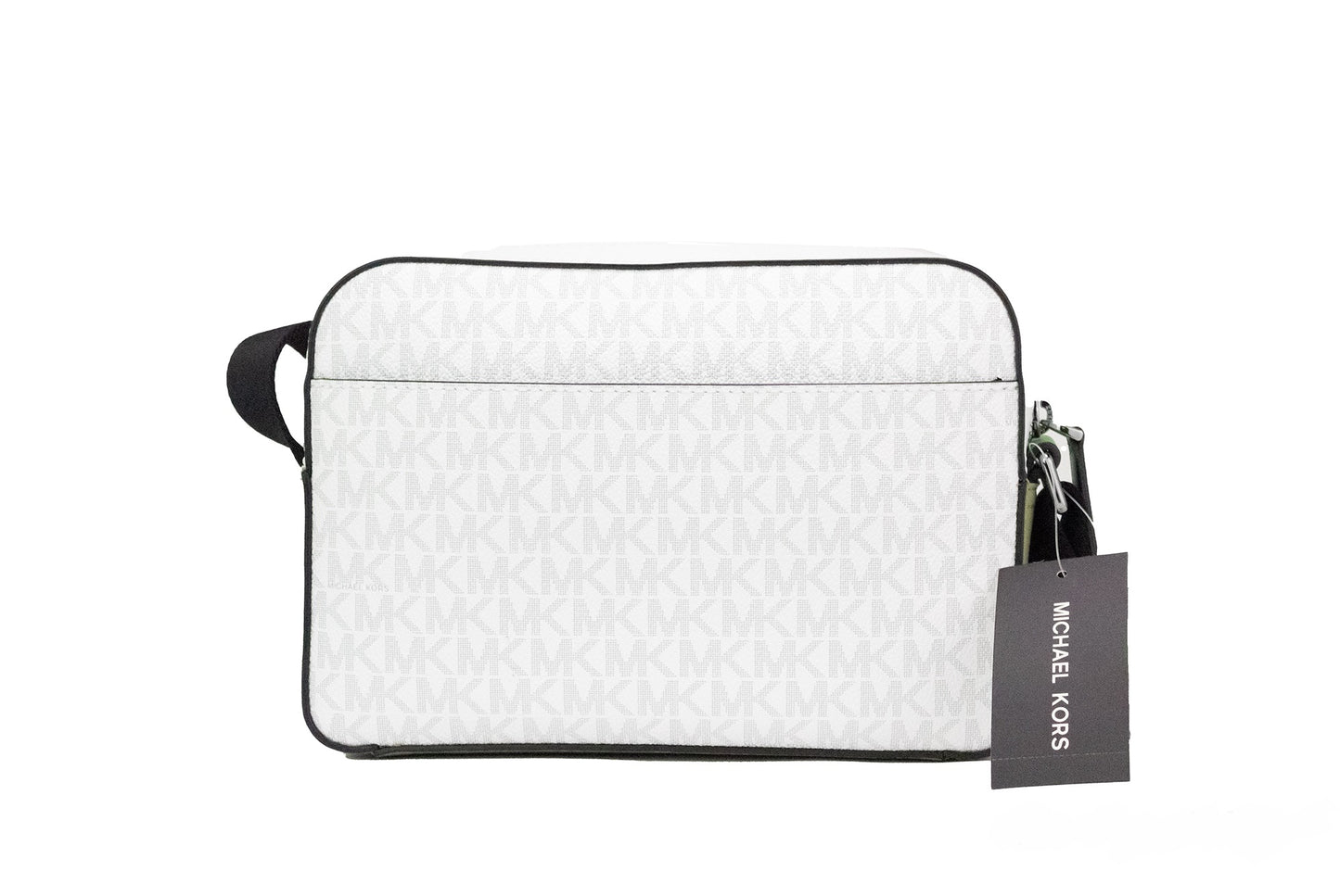 Michael Kors Cooper Small Bright White Palm Signature PVC Utility Crossbody Tasche