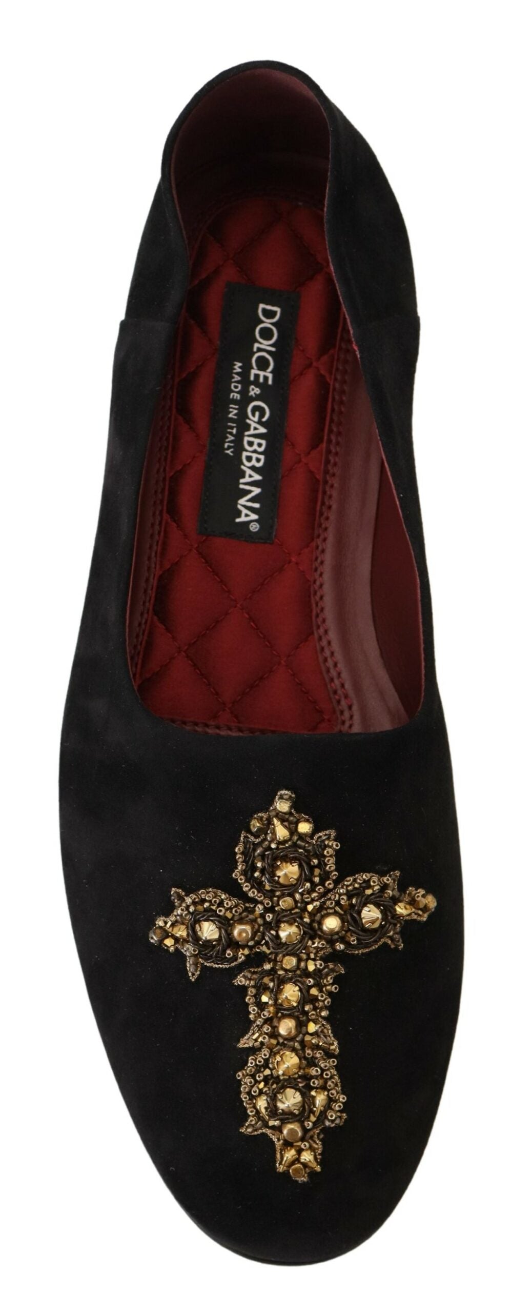 Dolce & Gabbana Schwarz-Gold Kristall-Pailletten-Loafer