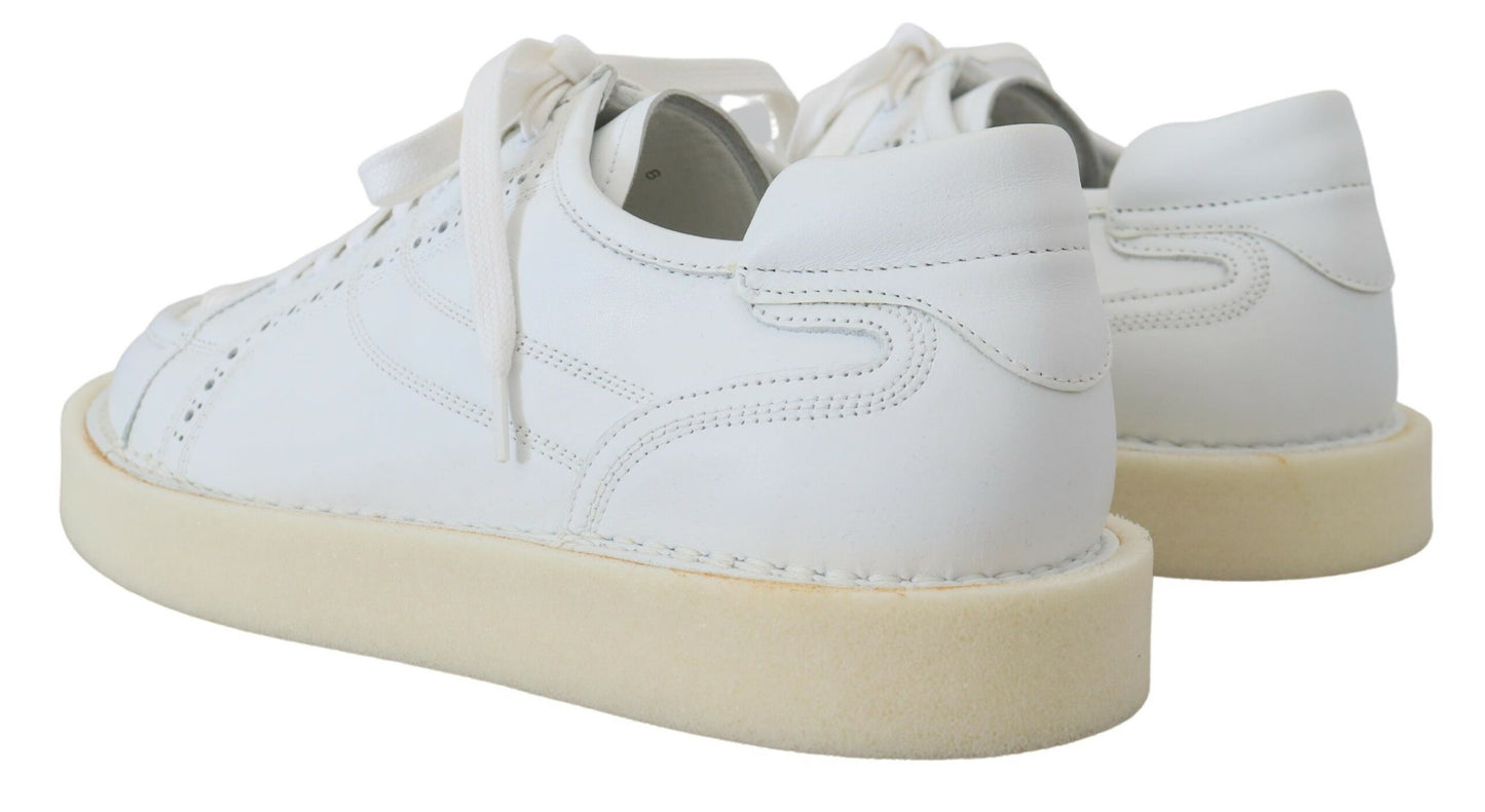 Dolce & Gabbana Elegante weiße Low Top Oxford Sneakers