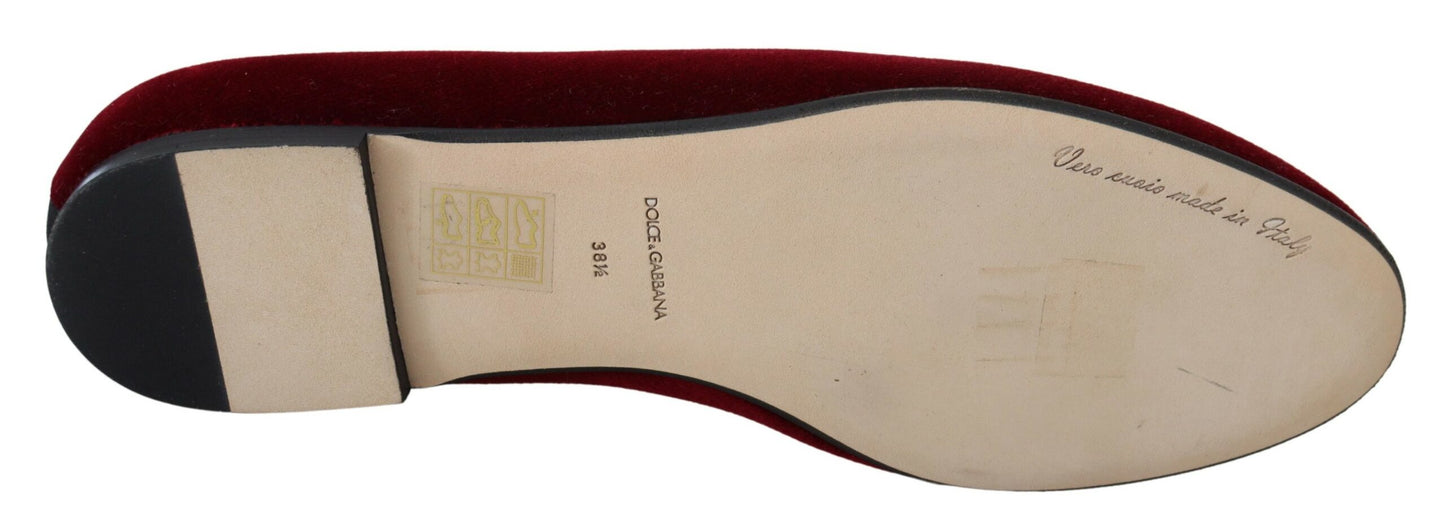 Dolce & Gabbana Bordeaux Samt Devotion Loafers