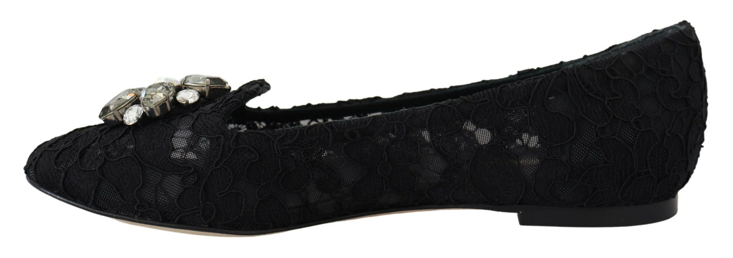 Dolce & Gabbana Elegante flache Vally-Schuhe mit floraler Spitze