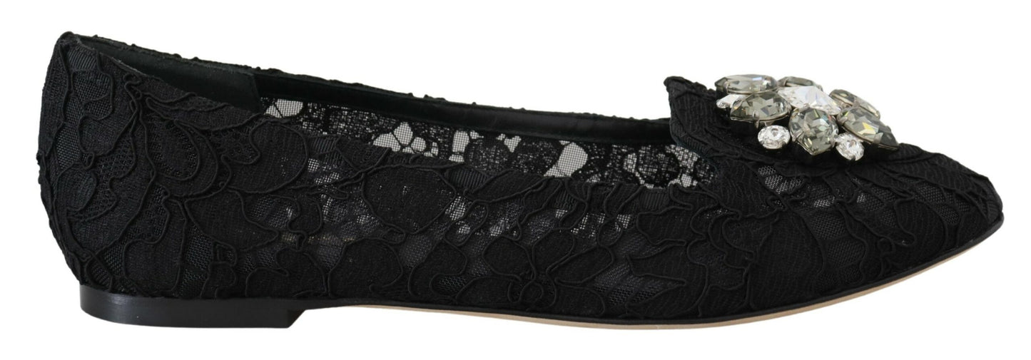 Dolce & Gabbana Elegante flache Vally-Schuhe mit floraler Spitze