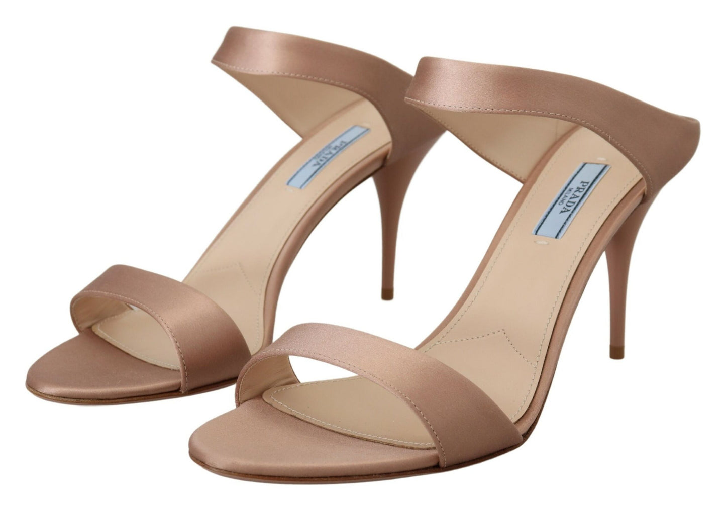 Prada Schimmernde Rose Gold Leder Heels