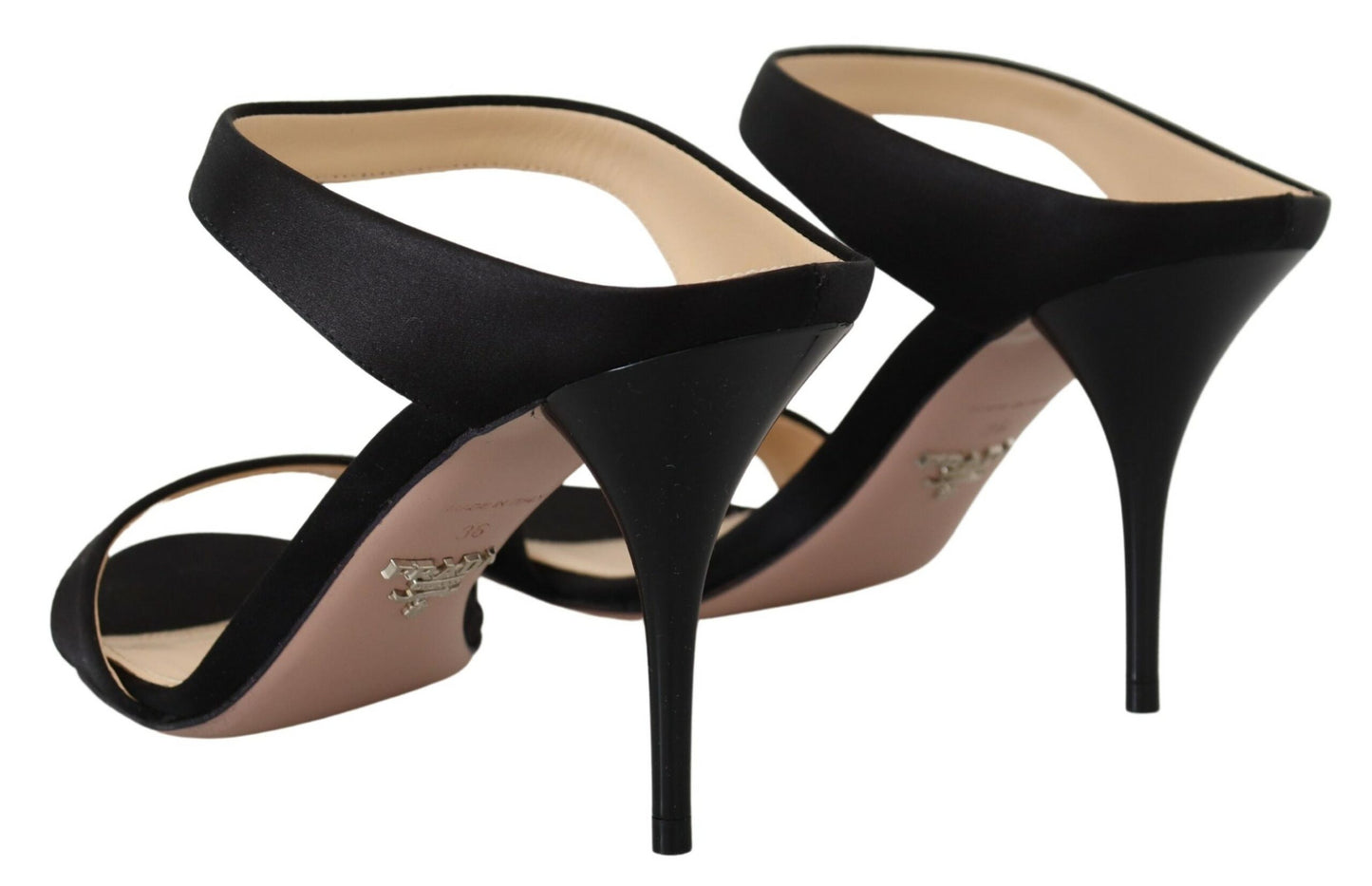 Prada Elegante Schwarze Leder Heels Pumps