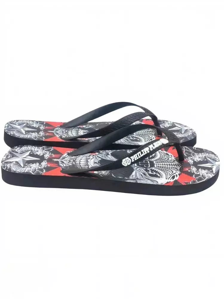 Philipp Plein Schicke Multicolor Grafik Flip Flops für Frauen