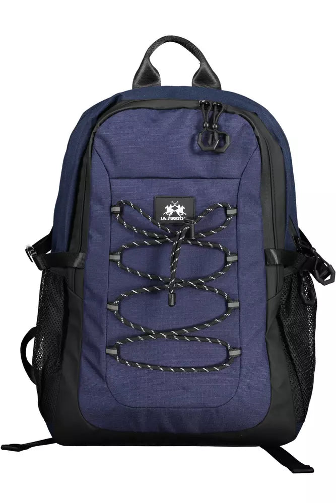 La Martina Eleganter blauer Rucksack mit Kontrastdetails