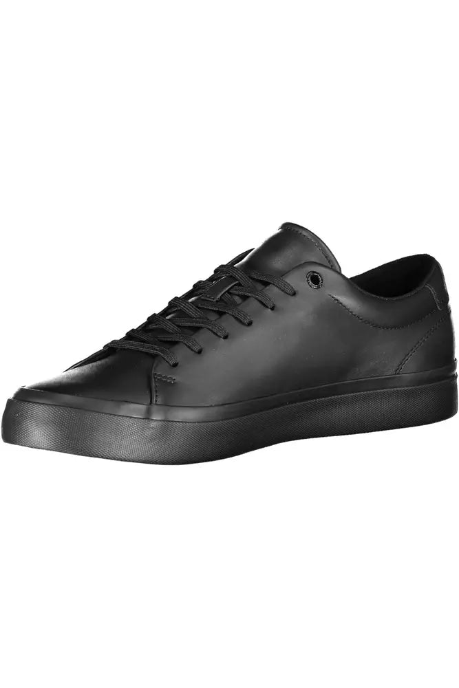 Tommy Hilfiger Schwarzes Leder Herren Sneaker