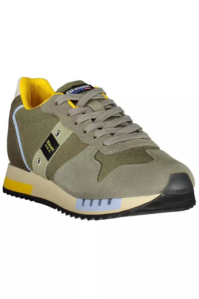 Blauer Emerald Elegance Sneaker mit kontrastierenden Details