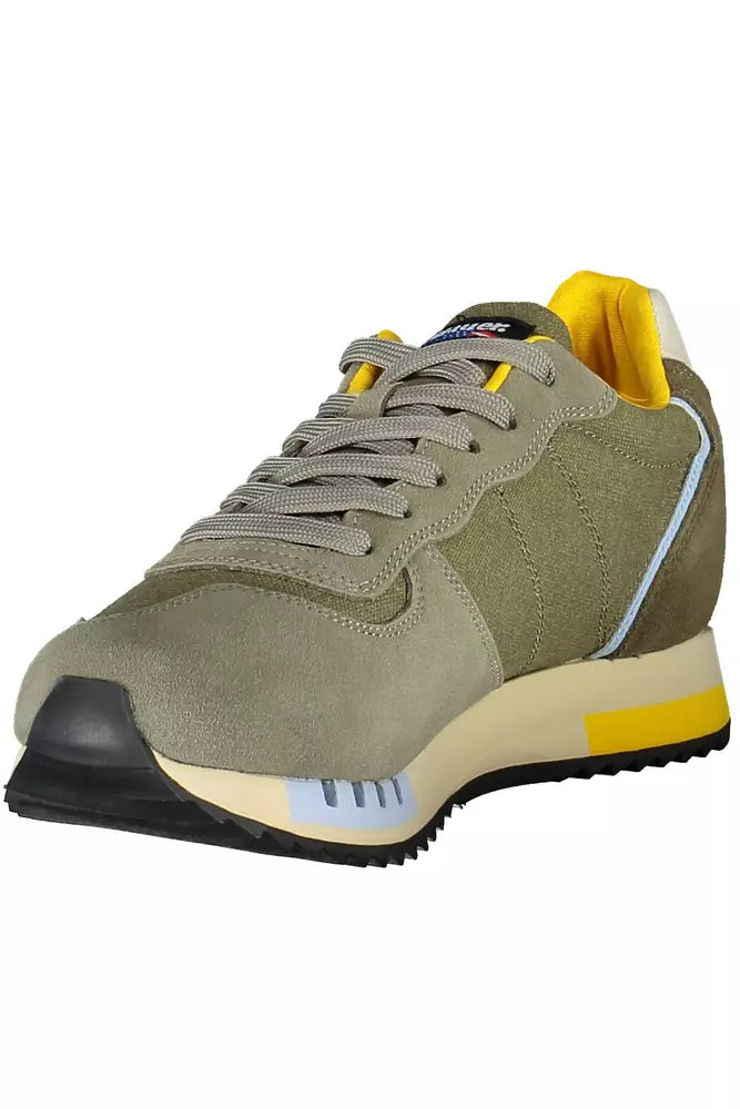 Blauer Emerald Elegance Sneaker mit kontrastierenden Details