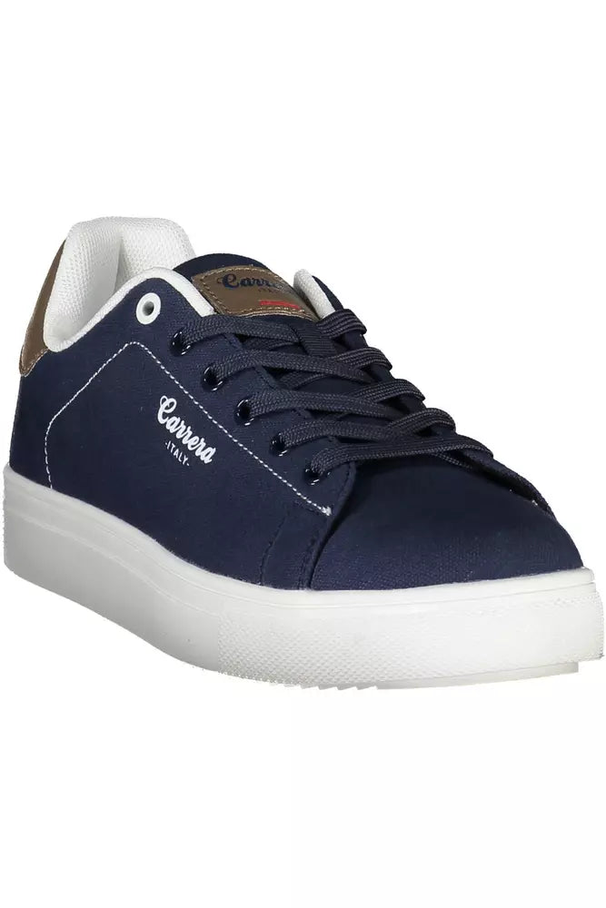 Carrera Schlanke blaue Sneakers mit Öko-Leder-Akzenten