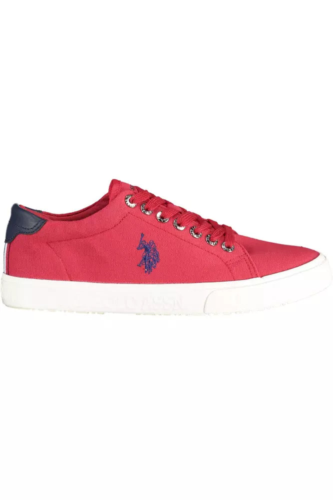 U.S. POLO ASSN. Schicke rosa Schnürsenkel-Sneakers mit kontrastierenden Details