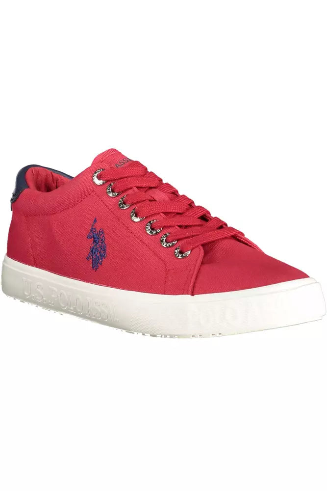 U.S. POLO ASSN. Schicke rosa Schnürsenkel-Sneakers mit kontrastierenden Details