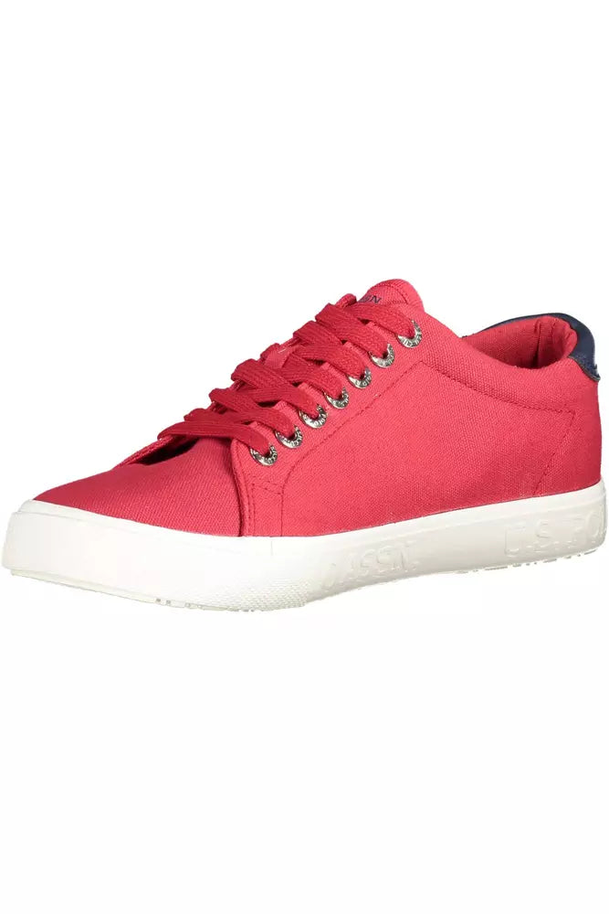 U.S. POLO ASSN. Schicke rosa Schnürsenkel-Sneakers mit kontrastierenden Details