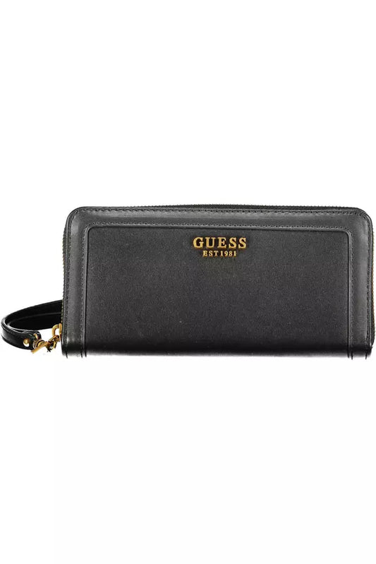 Guess Jeans Elegantes schwarzes Portemonnaie mit mehreren Fächern