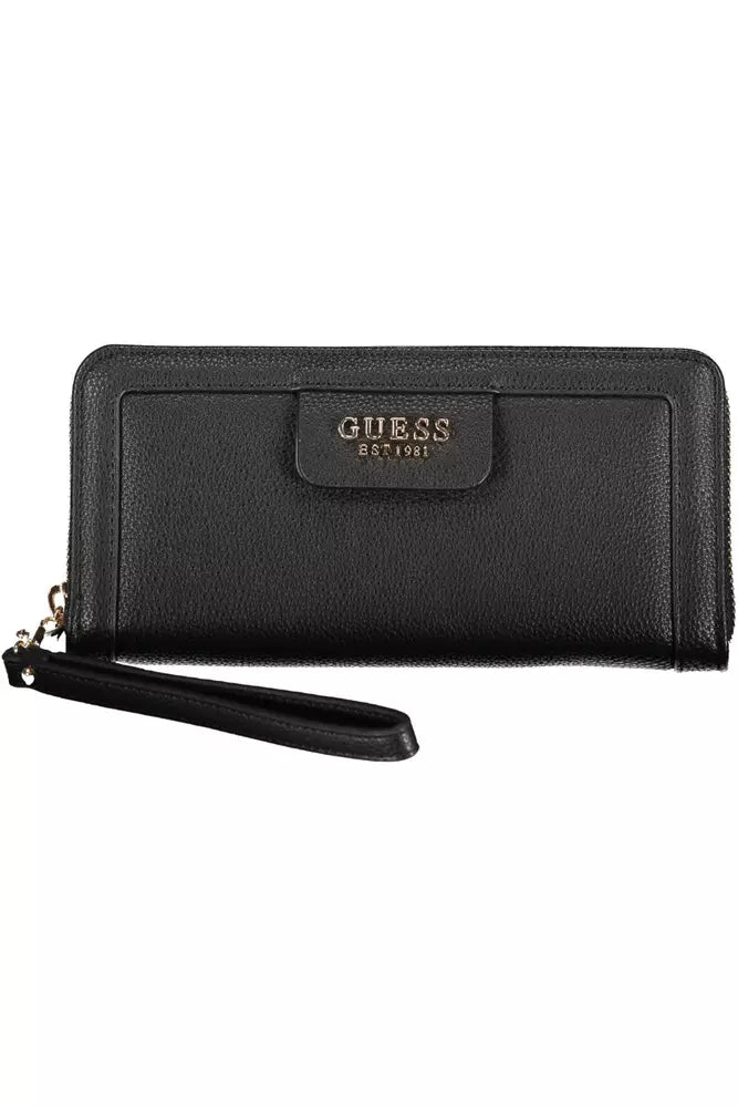 Guess Jeans Schicke schwarze Brieftasche mit mehreren Fächern