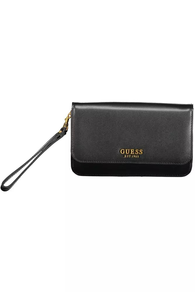 Guess Jeans Schicke schwarze Brieftasche mit mehreren Fächern