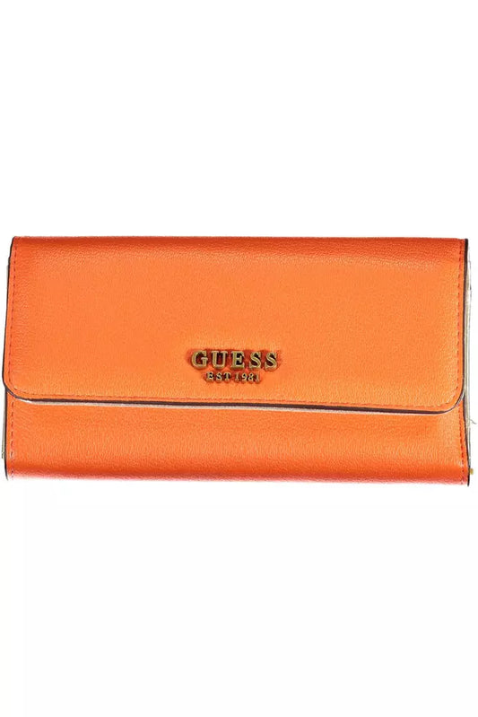 Guess Jeans Schicke orangefarbene Geldbörse mit kontrastierenden Details