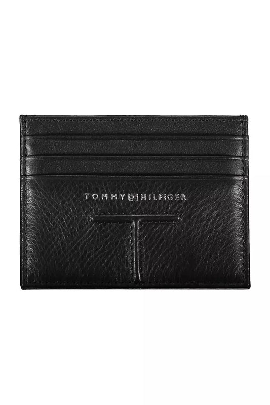 Tommy Hilfiger Schwarzes Leder Herren Portemonnaie