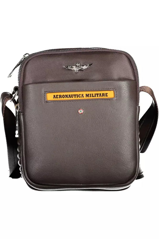 Aeronautica Militare Elegante braune Umhängetasche mit kontrastierenden Details